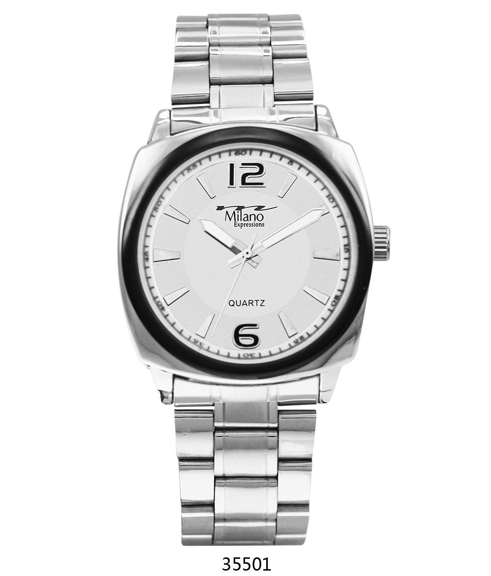 M Milano Expressions Silver Metal Band Watch, Silver Case