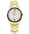 M Milano Expressions  Gold Metal Band Watch with Gold Case