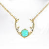 Opal Created Moose Antlers Necklace in 18K Gold Plated