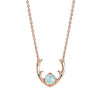 Opal Created Moose Antlers Necklace in 18K Rose Gold Plated